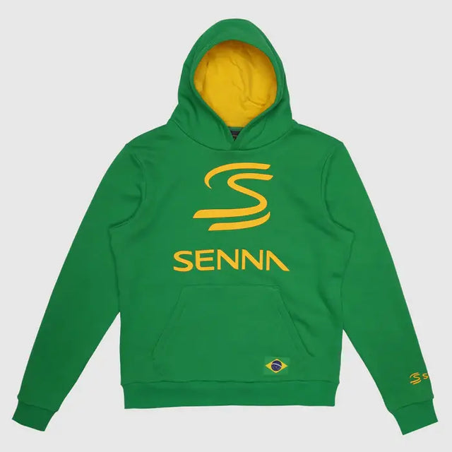 Ayrton Senna kapucnis pulóver, örökség, zöld