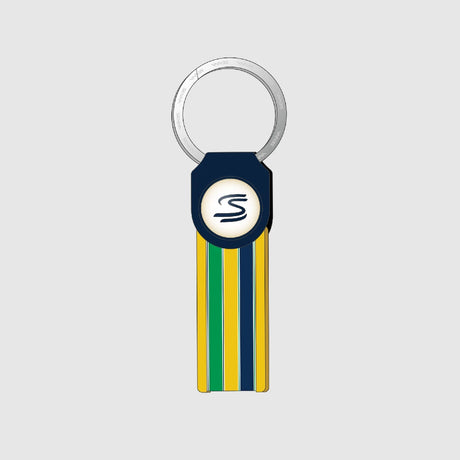 Ayrton Senna kulcstartó, csíkos, kék