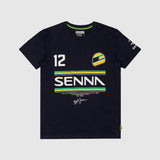 Ayrton Senna póló, 12 csíkos, kék