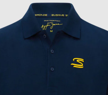 Ayrton Senna Hemd mit Kragen, blau, Herren