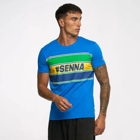 Ayrton Senna póló, SENNA, kék - FansBRANDS®