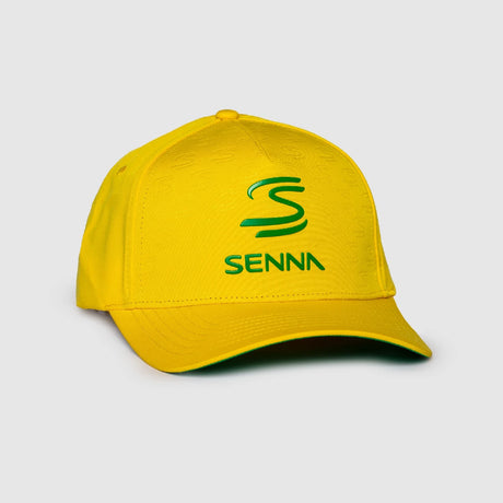 Ayrton Senna sapka, dombornyomott, ívelt, sárga