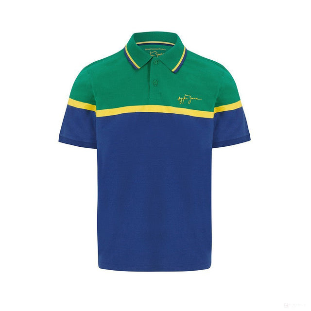 Ayrton Senna Stripe Galléros Póló - FansBRANDS® - HU