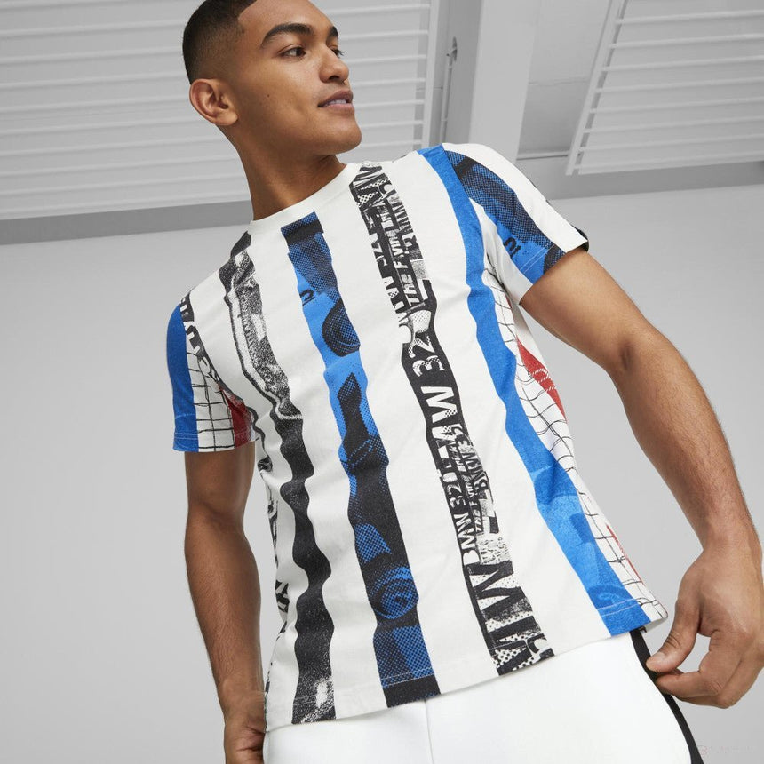 BMW MMS környakú póló, Puma, Striped, fehér - FansBRANDS® - HU