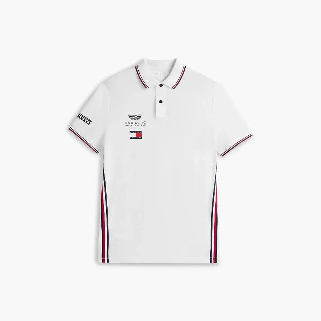 Cadillac F1 galléros póló, csapat, Tommy Hilfiger, fehér, 2026