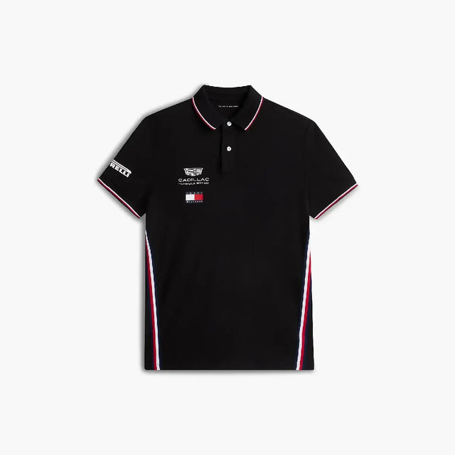 Cadillac F1 galléros póló, csapat, Tommy Hilfiger, fekete, 2026
