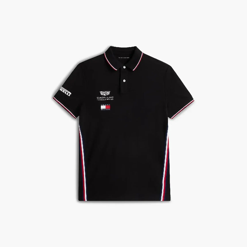 Cadillac F1 galléros póló, csapat, Tommy Hilfiger, fekete, 2026