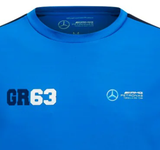 Mercedes környakú póló, George Russell, sport, kék