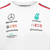Mercedes hosszú ujjú környakú póló, csapat, pilóta, fehér, 2023