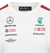 Mercedes környakú póló, csapat, női, fehér, 2023