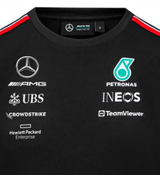 Mercedes környakú póló, csapat, női, fekete, 2023