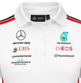 Mercedes galléros póló, csapat, női, fehér, 2023