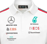 Mercedes galléros póló, csapat, fehér, 2023