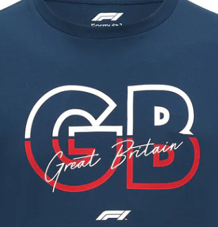 Formel 1 T-Shirt, F1 Fanwear, Silverstone, blau, 2022
