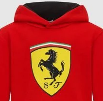 Ferrari Hoodie, großes Schild, rot für Kinder