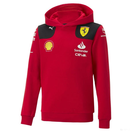 Ferrari kapucnis pulóver, Puma, csapat, gyerek, piros, 2023 - FansBRANDS®
