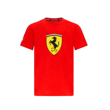 Ferrari környakú póló, nagy pajzsos, gyerek, piros - FansBRANDS®