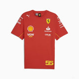 Ferrari környakú póló, Puma, Carlos Sainz, piros - FansBRANDS® - HU