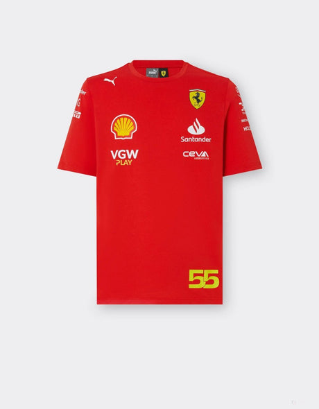 Ferrari környakú póló, Puma, Carlos Sainz, piros - FansBRANDS® - HU