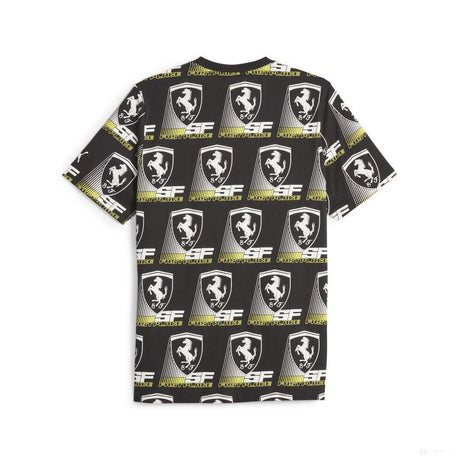 Ferrari környakú póló, Puma, Race AOP 2, fekete - FansBRANDS® - HU