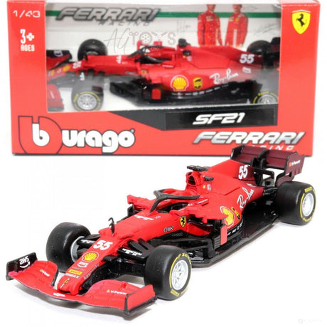 Ferrari Model car, SF21 Sainz, 1:43 scale, Red, 2021 - FansBRANDS®