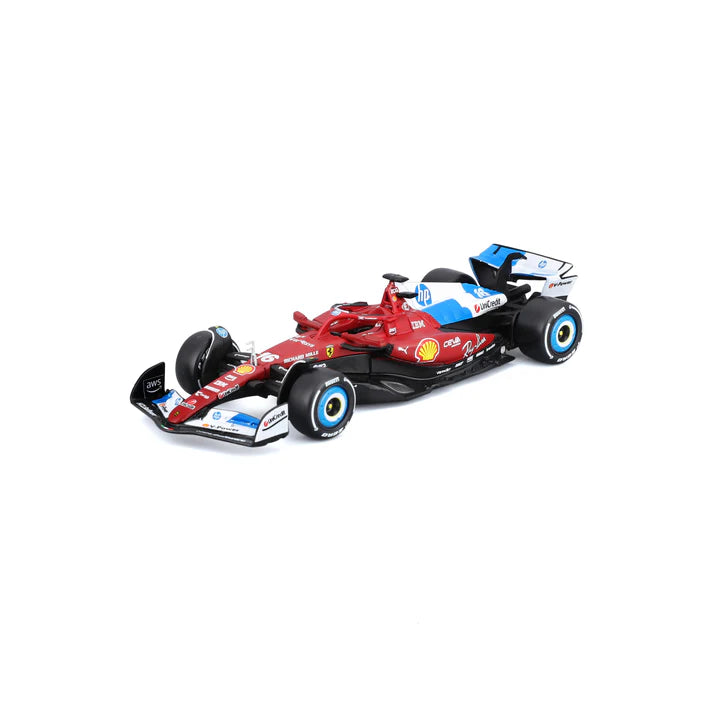 Ferrari modellautó, SF25, bburago, #16 Charles Leclerc, Miami, piros