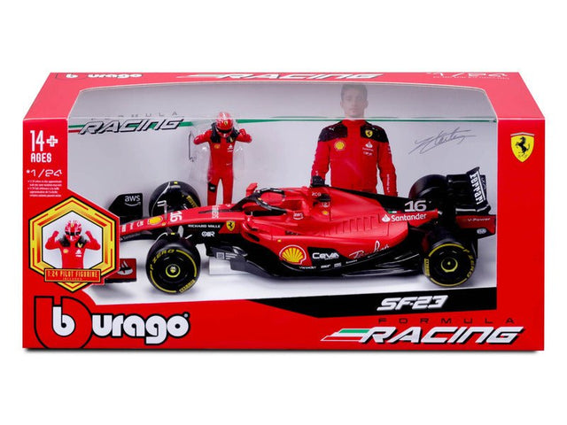 Ferrari modellautó, SF - 23, Charles Leclerc, 1:24, bburago, pilótával - FansBRANDS®