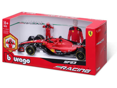 Ferrari modellautó, SF - 23, Charles Leclerc, 1:24, bburago, pilótával - FansBRANDS®