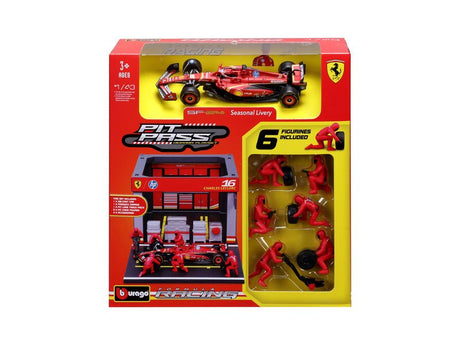 Ferrari modellkészlet, pit belépő, bburago, 1:43, Charles Leclerc, 16, SF - 24 - FansBRANDS®