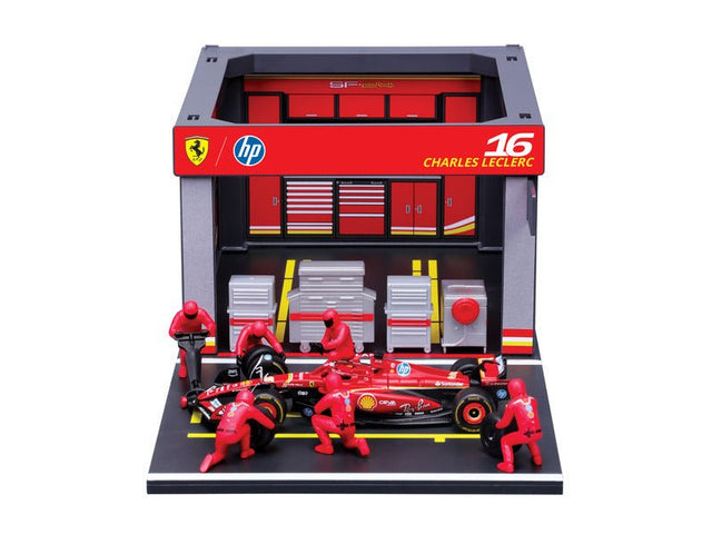 Ferrari modellkészlet, pit belépő, bburago, 1:43, Charles Leclerc, 16, SF - 24 - FansBRANDS®