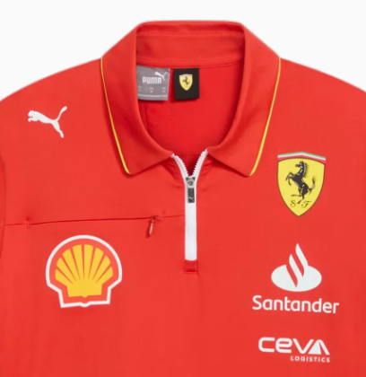 Ferrari-Hemd mit Kragen, Puma, Team, Pro, Rot, 2024