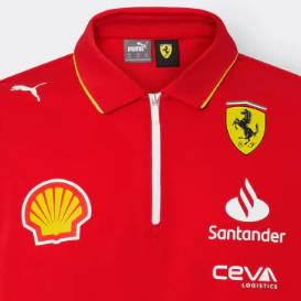 Ferrari-Hemd mit Kragen, Puma, Team, rot, 2024