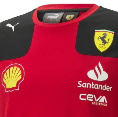 Ferrari Rundhals-T-Shirt, Team, Carlos Sainz, rot, 2023