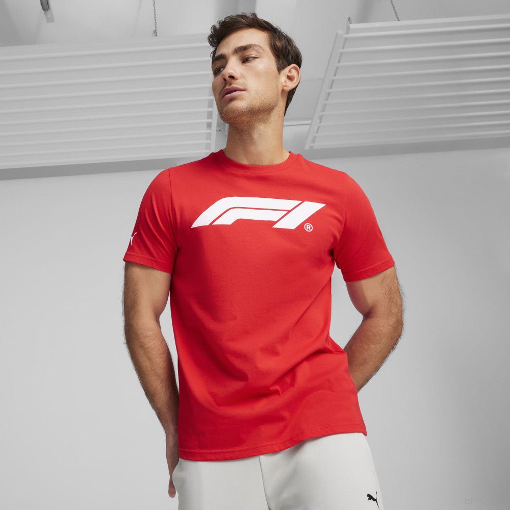 Formula 1 környakú póló, Puma, Essential Logo, piros - FansBRANDS®