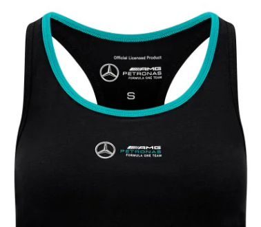 Mercedes top, racerback, női, fekete