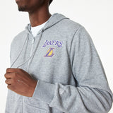 Los Angeles Lakers kapucnis pulóver, teljes cipzáras, New Era, szürke - FansBRANDS® - HU