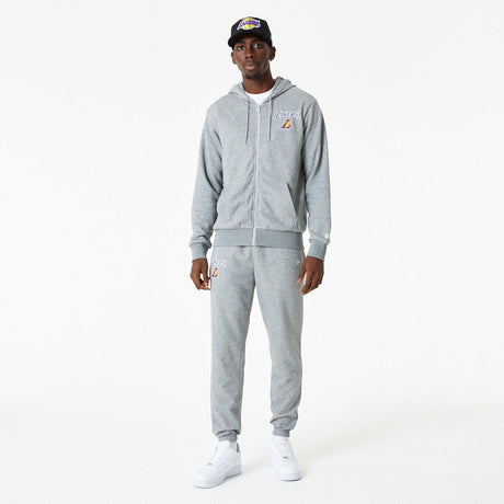 Los Angeles Lakers kapucnis pulóver, teljes cipzáras, New Era, szürke - FansBRANDS® - HU