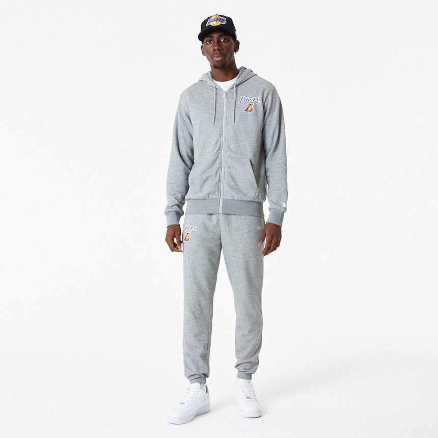 Los Angeles Lakers kapucnis pulóver, teljes cipzáras, New Era, szürke - FansBRANDS® - HU
