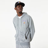 Los Angeles Lakers kapucnis pulóver, teljes cipzáras, New Era, szürke - FansBRANDS® - HU