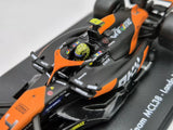 McLaren Modell Autó - Bburago Lando Norris - Miami Festés - Akril Doboz - MCL38