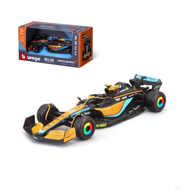 McLaren F1 Model car, Bburago, F1 MCL36, Lando Norris #4, orange, 1:43 scale, 2022 - FansBRANDS®