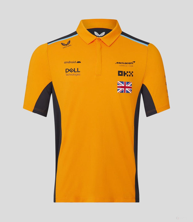 McLaren galléros póló, csapat, Lando Norris, papaya, 2023 - FansBRANDS®