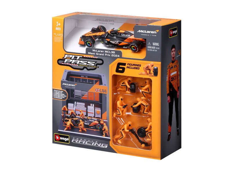 McLaren modellkészlet, pit belépő, bburago, 1:43, Lando Norris, 4, MCL38 - FansBRANDS®