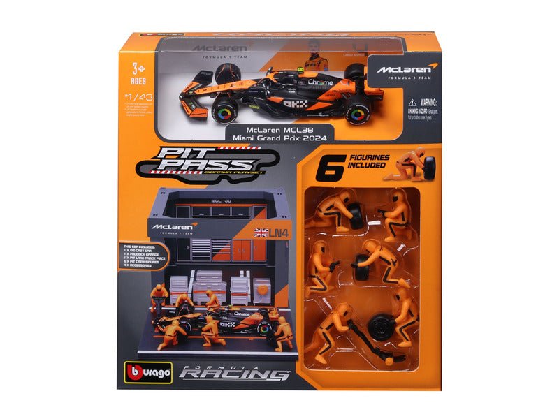 McLaren modellkészlet, pit belépő, bburago, 1:43, Lando Norris, 4, MCL38 - FansBRANDS®