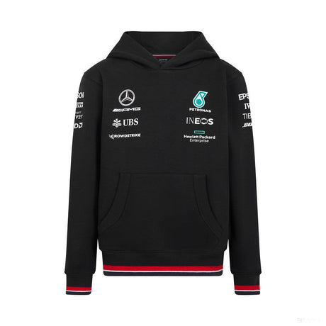Mercedes Csapat Kapucnis Gyerek Pulóver, Fekete, 2022 - FansBRANDS® - HU