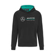 Mercedes Csapat Kapucnis Pulóver Logo, Fekete, 2022 - FansBRANDS®