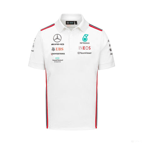 Mercedes galléros póló, csapat, fehér, 2023 - FansBRANDS®