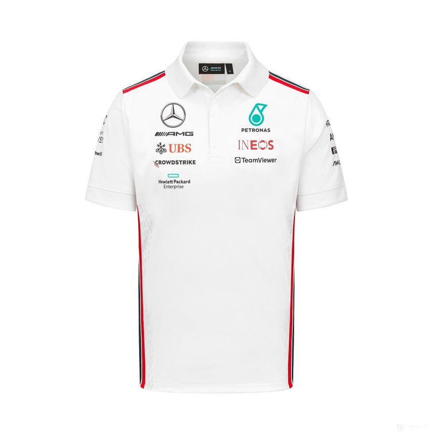 Mercedes galléros póló, csapat, fehér, 2023 - FansBRANDS® - HU