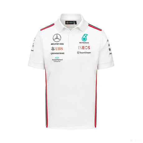 Mercedes galléros póló, csapat, fehér, 2023 - FansBRANDS® - HU