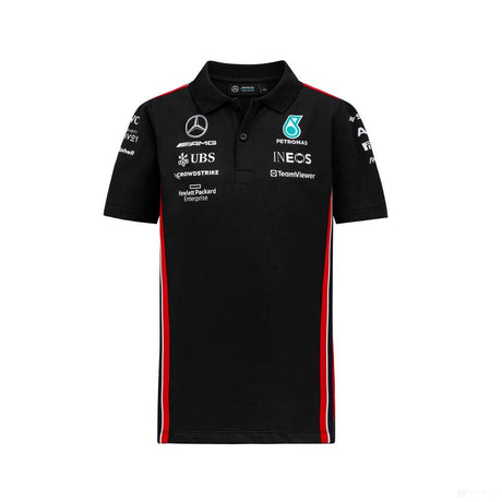 Mercedes galléros póló, csapat, gyerek, fekete, 2023 - FansBRANDS®